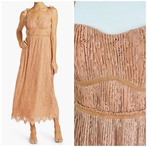 💋Simkhai Jonathan Bonnie lace tie trap pleated lace dress size 6
